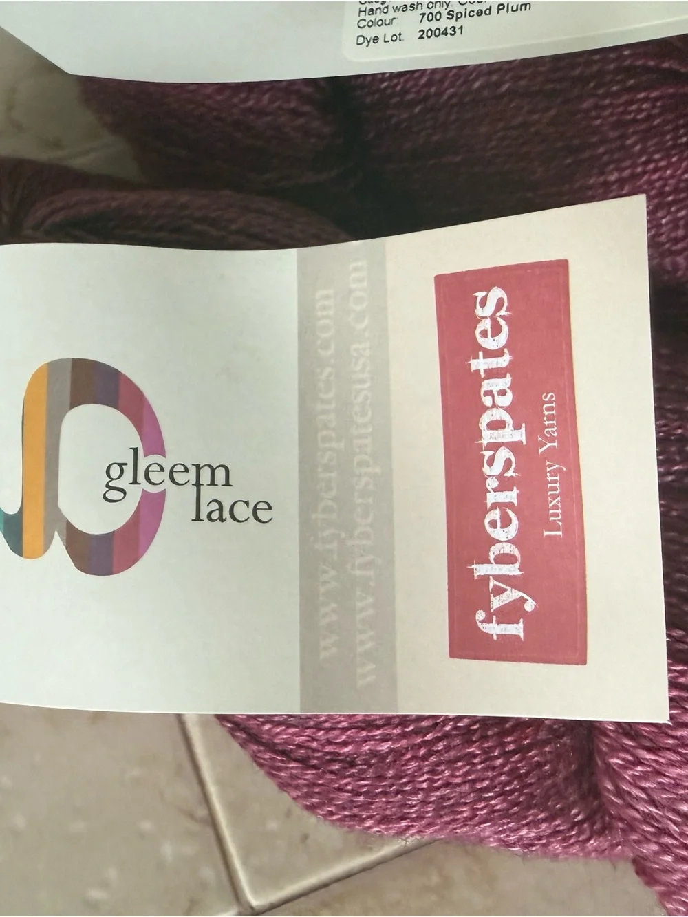 Gleem Lace Fiberspates Luxury Yarn - Deep Spiced Plum